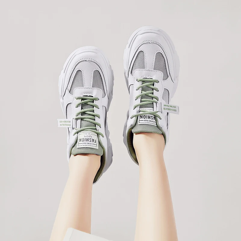 

New arrival chunky lightweight breathable upper korean sports shoes famale shoes sneakers for women and ladies sneakers, Optional