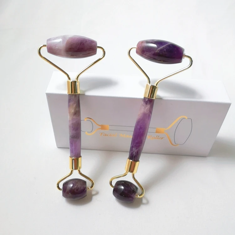 

Best Price amethyst massage roller amethyst quartz jade face with box