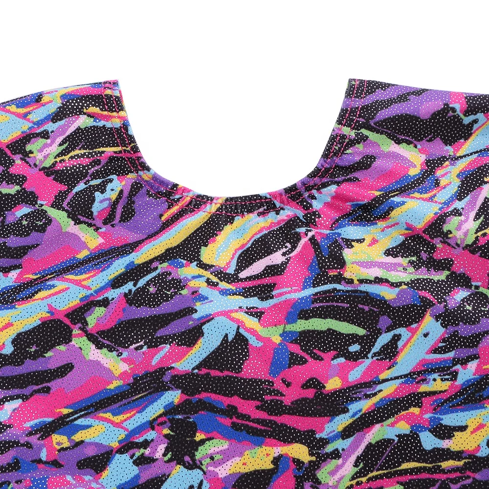 
Girls Fancy Cute Gymnastics Leotards One-Piece Sparkly Biketard for Kids 2-9T 
