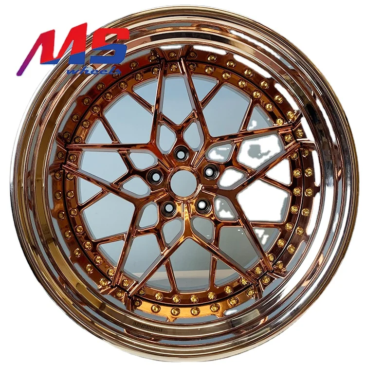 

hot forged chrome plated rose gold wheel 18~24inch custom size Big lips