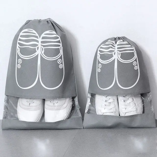 

Wholesale Non Woven Drawstring Shoe Bag, Gray, blue, pink, black