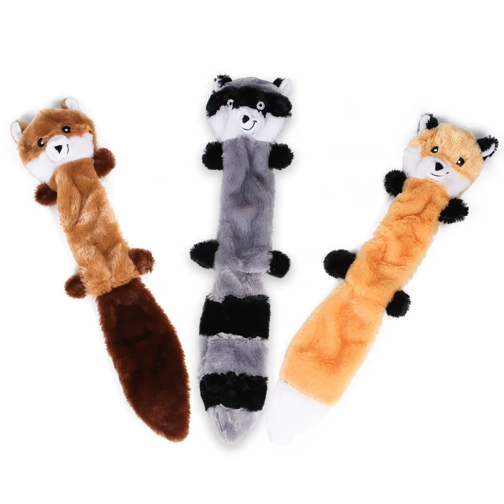 

No Stuffing Dog Toys Plush Animal Squeaky Crinkle Dog Toys, Customized