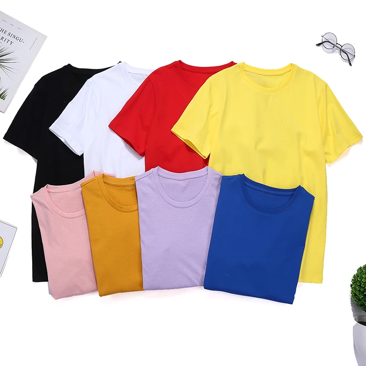 

Wholesale dropshipping custom printing bulk plain t shirt 100% cotton men's women unisex t-shirts blank plus size t-shirts, Black white gray pink purple
