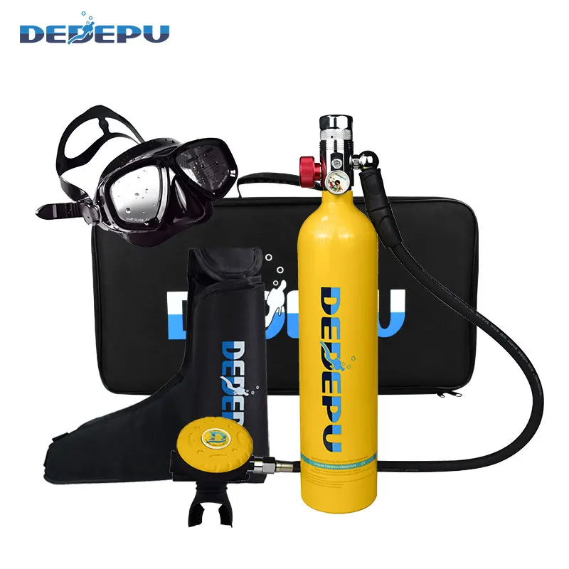 

Smooth breathing underwater with 1L Mini DEDEPU Scuba Tank Scuba Diving Equipment high quality, Yellow,black,white,green