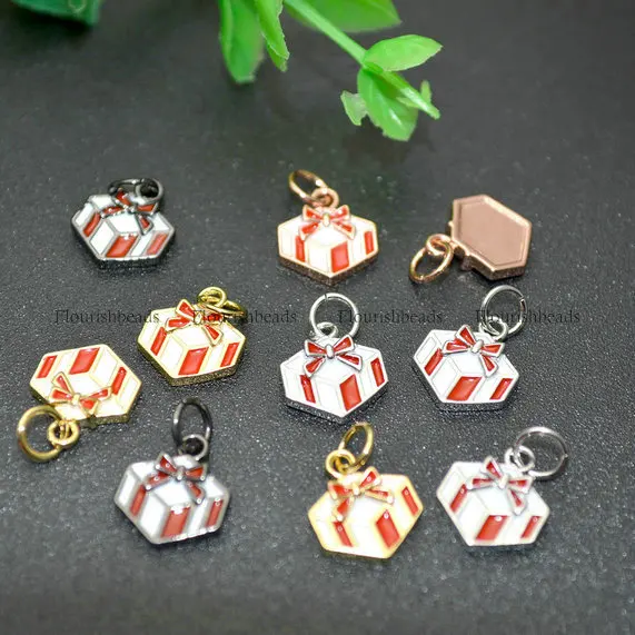 

Christmas Gift Box Cute Enamel Charms