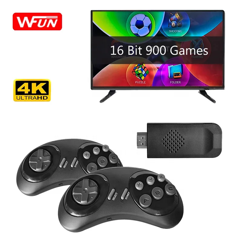 

16 Bit Video Game Console Built in 913 Games Classic Wireless Controller Mini HD Retro Game Stick For Sega