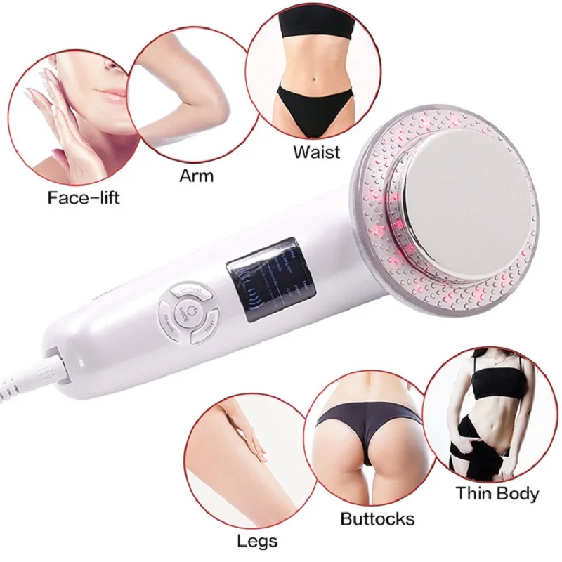 

6 in 1EMS color light infrared ultrasonic arms legs slimming body massager product facial skin tightening beauty device, White+black