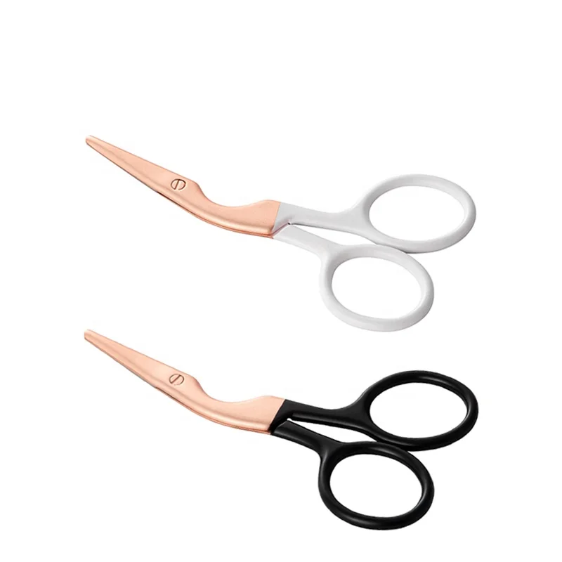 

Eliter Amazon Hot Sell In Stock Rose Golden Round Tip Stainless Steel Scissor Manicure Eyebrow Scissors Bird Eyebrow Scissors