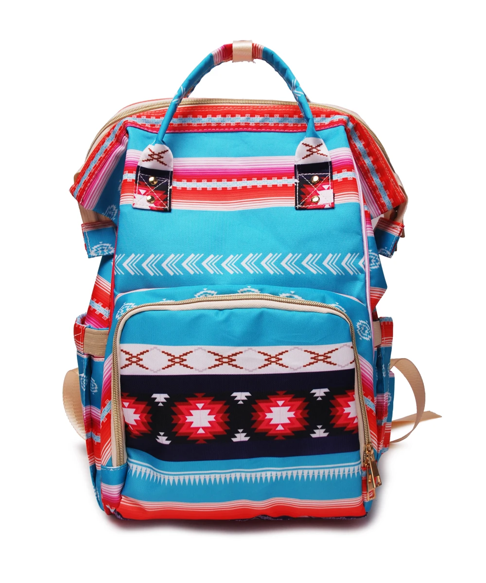 

Ready To Ship Women Canvas Tiedye Diaper Tote Large Size Aztec Travel Backpack