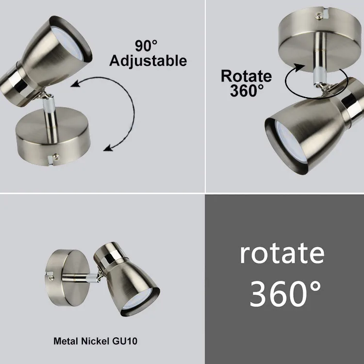 
LED mini spotlight with GU10 bulb 5W 3000k in satin nickel 