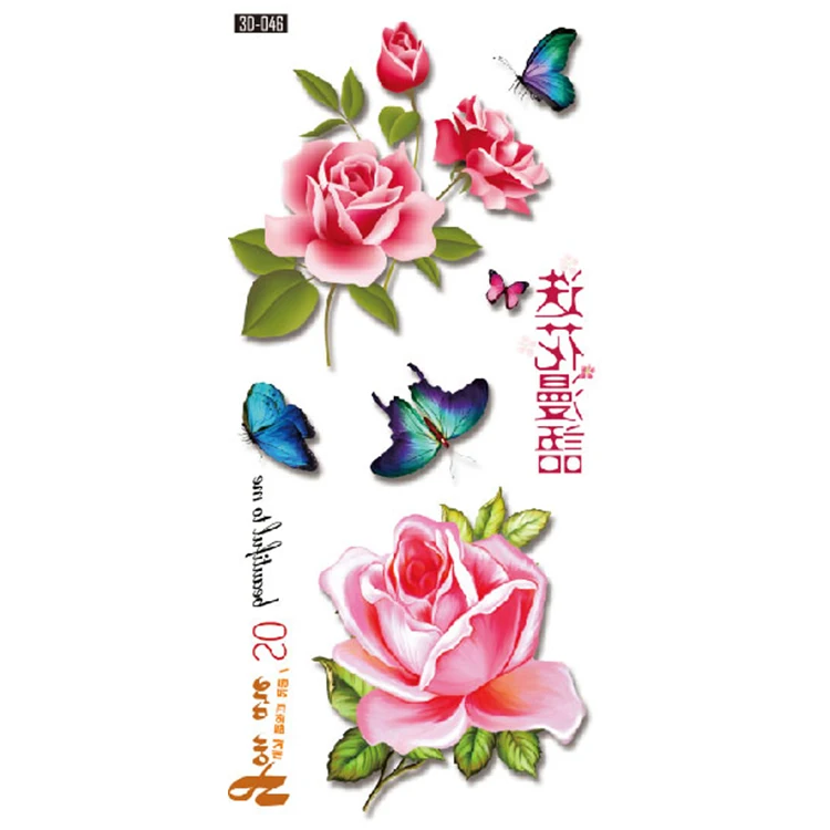 

Waterproof 3D Flower Body Sticker Temporary Tattoo, Cmyk
