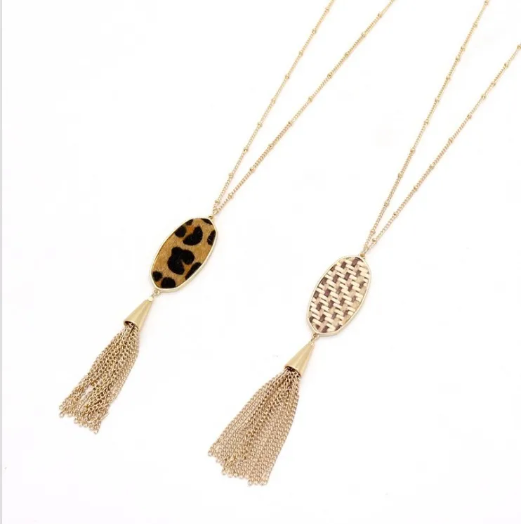 

Euramerican style diamond tassel long pendant necklace