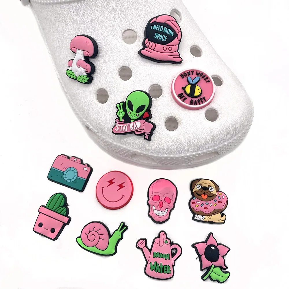 

100pcs+NEW design Wholesale Melody PVC Clog Shoe Decorations Charms Kuromi Soft Rubber Shoe croc Charms As a gift for the child, As picture