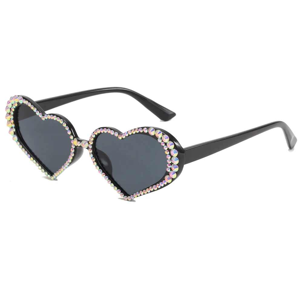 

Superhot Eyewear 20110 Fashion 2023 New Women Rhinestone Lovely Cute Heart Shaped Sunglasses