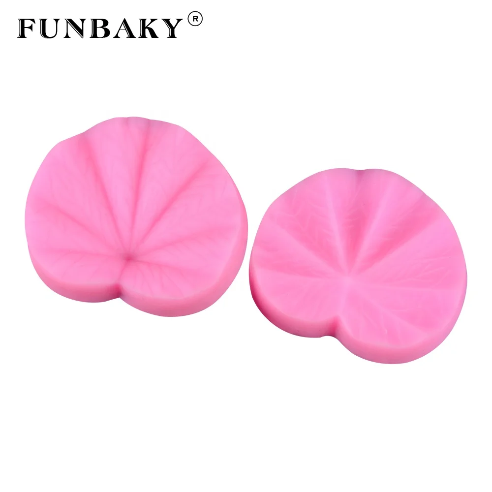 

FUNBAKY JSF689 fondant cake decorating tools 3d leaf shape silicone mold embossed pattern molds, Customized color