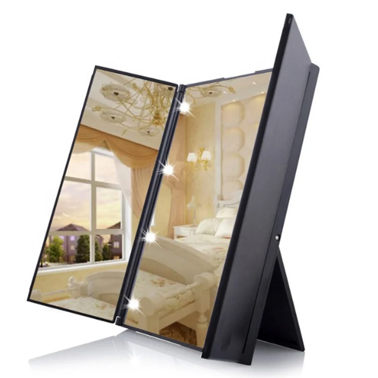 360 Degree Rotation 10X Magnifying Flexible Makeup Mirror With Led Light