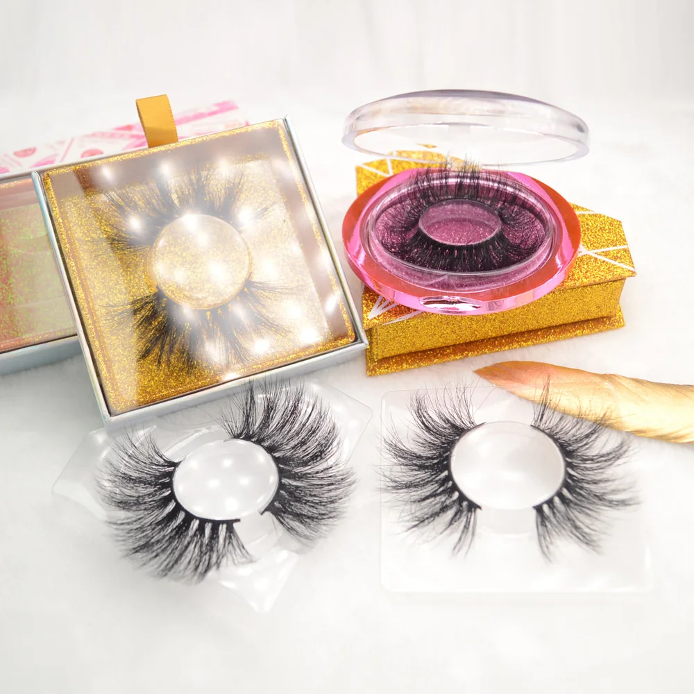 

Private label handmade false eyelashes 5D 3D siberian 25mm eyelashes wholesale with customize own brand box, Natural black