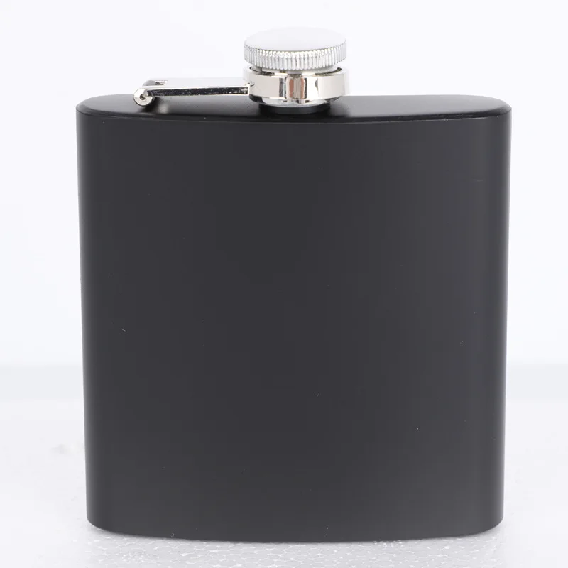 

LT193 Custom Logo 6oz Black Matt Outdoor Portable Stainless Steel Hip Flask Small Wine Pot Alcohol Bottle Liquor, As picture