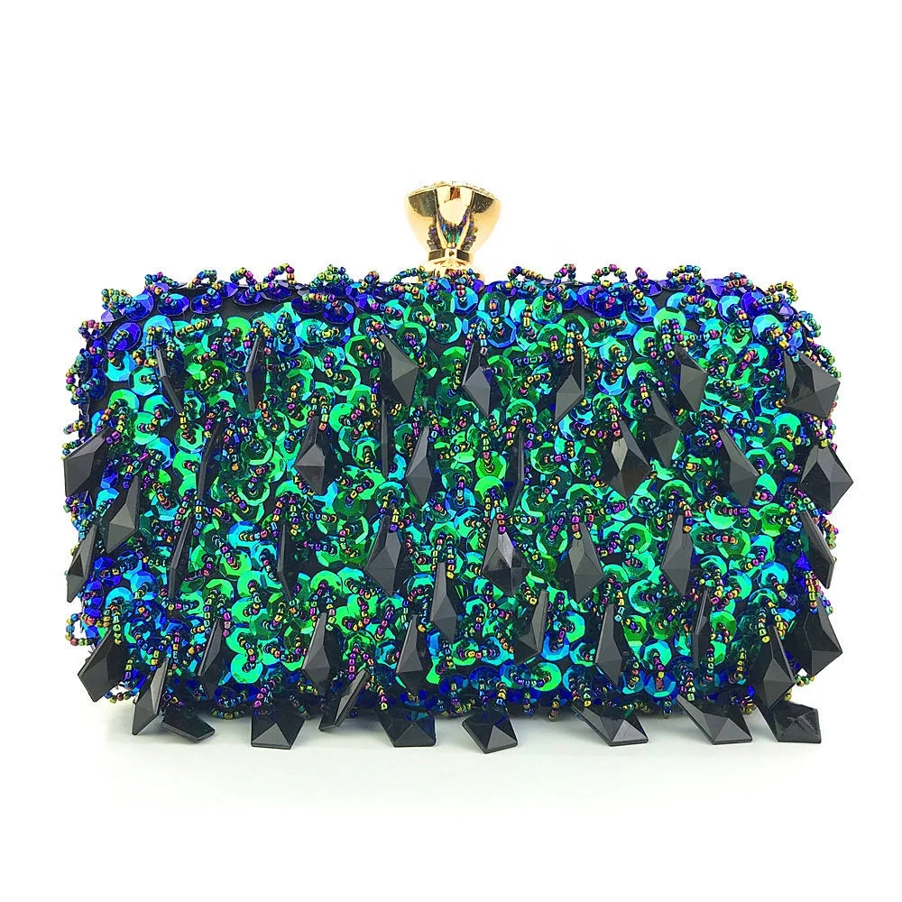 

Luxury Fashion sparking beaded sequin evening clutch bag women evening bags, As images