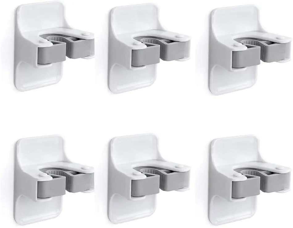 

Sturdy Broom Holder Wall Mount Broom Gripper Holds Self Adhesive No Drilling Super Anti-Slip Broom Holder and Dustpan Hanger