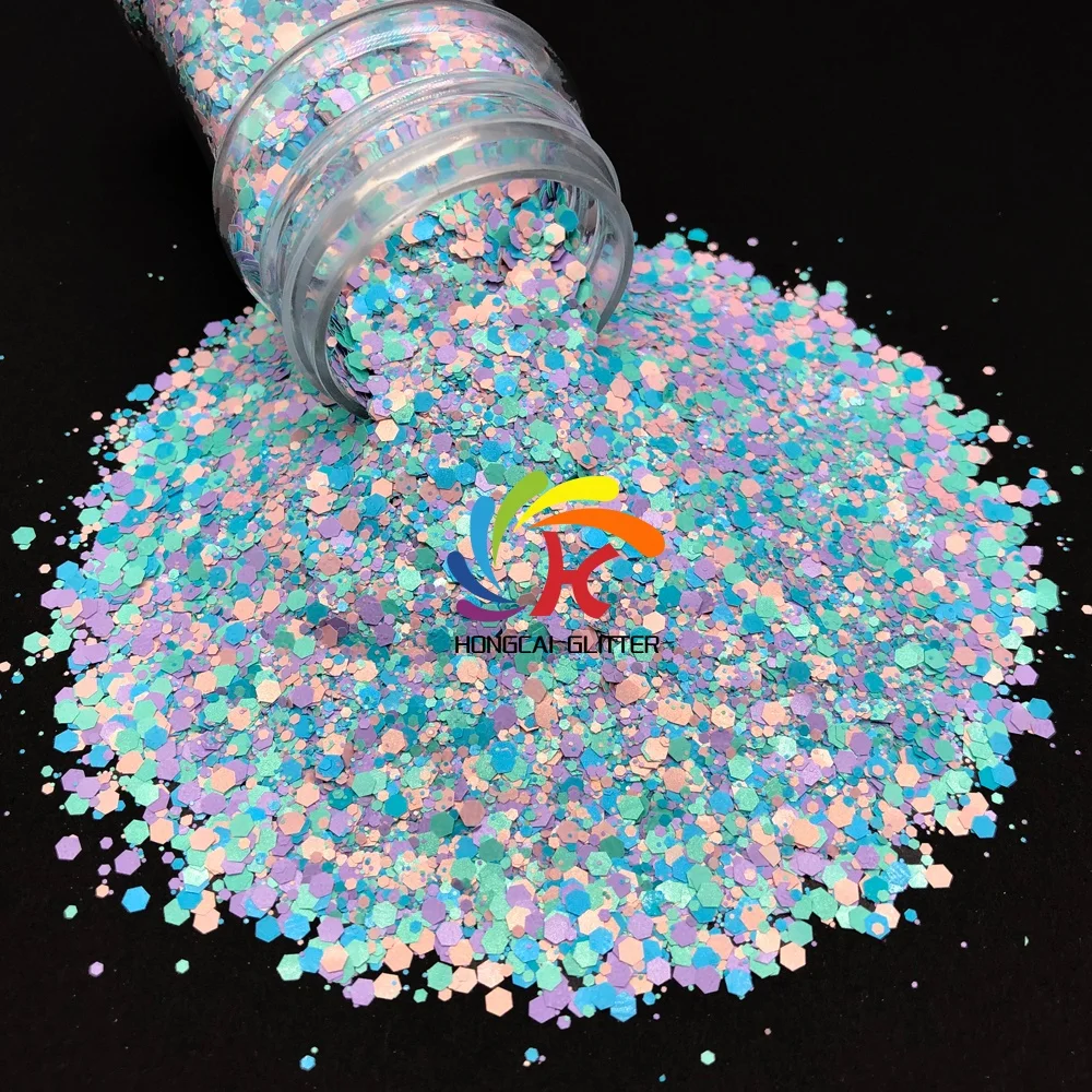 Wholesale Chunky Mix Nail Art Glitter Bulk Polyester Glitter for Tumbler Craft