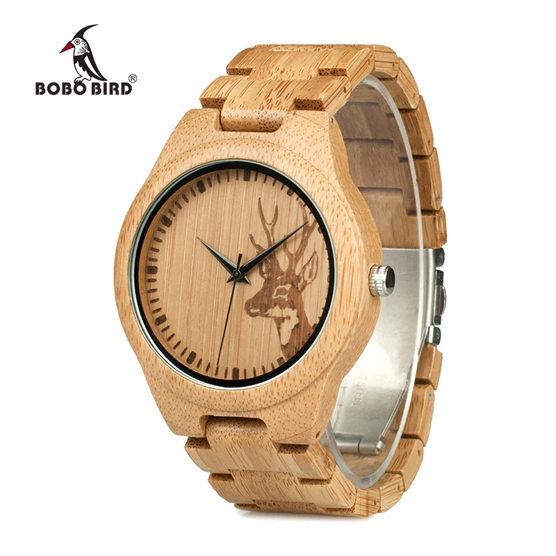 

BOBOBIRD Minimalist Mens Bamboo Quartz Wood Watch