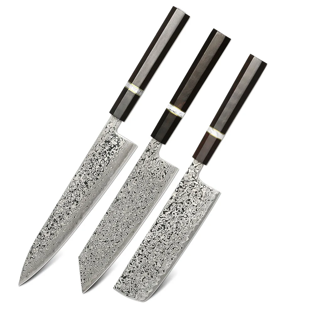 

traditional chefs knife set vg 10 japanese nakiri knife set damascus 3pcs knife set with octagonal handle