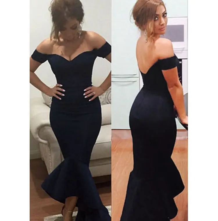 

Latest design wholesale fancy skinny black mermaid dress for woman