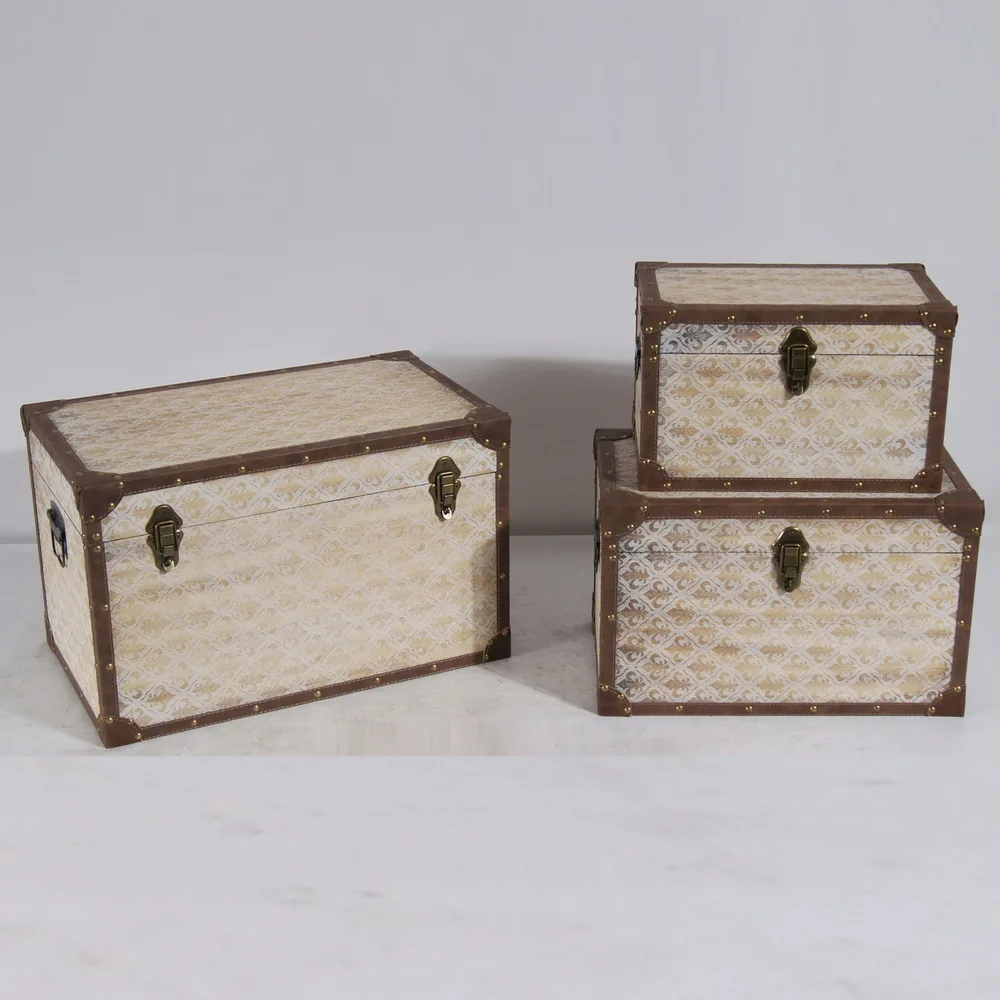 

Vintage style wood storage trunk