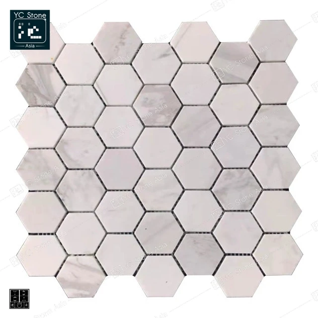 Barato Mármol Blanco De Carrara Hexágono Mosaico Azulejos Para Paredes