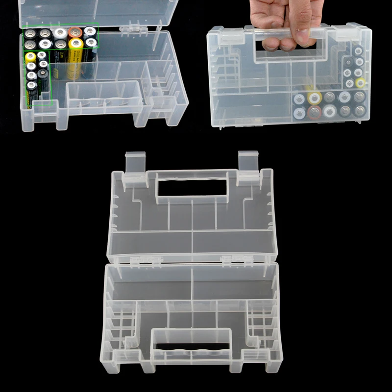 

Hadiyah Factory Amazon eBay HOT SALE high quality Battery Storage Box Battery Plastic Case/Organizer/Holder, Clear white