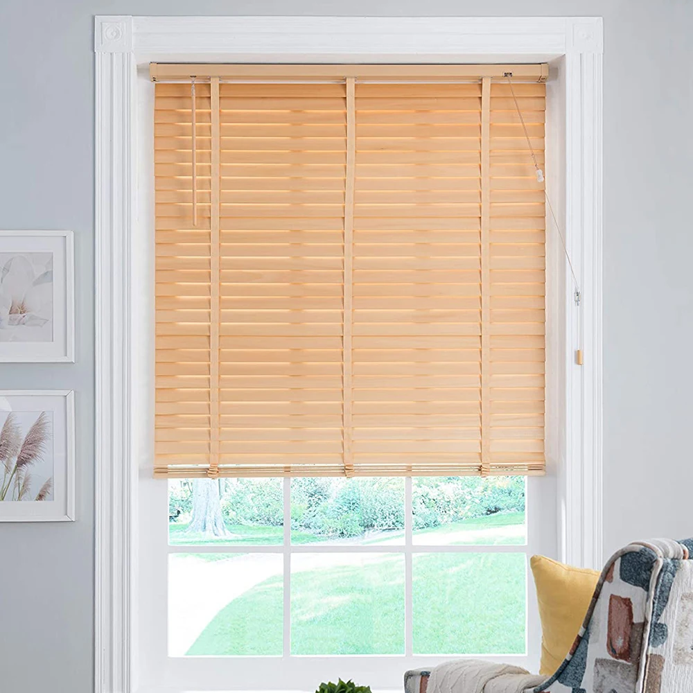 

Window Blind Baby Blackout 25mm Wooden Curtains Natural Real Basswood Venetian Blinds, Customer's request