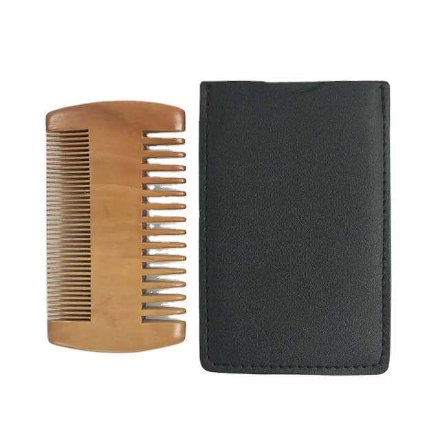 

Amazon Hot Selling Professional Beard Comb Peachwood wooden comb Custom Logo Cheap Price Wholesale Wooden Beard Comb, Wood color