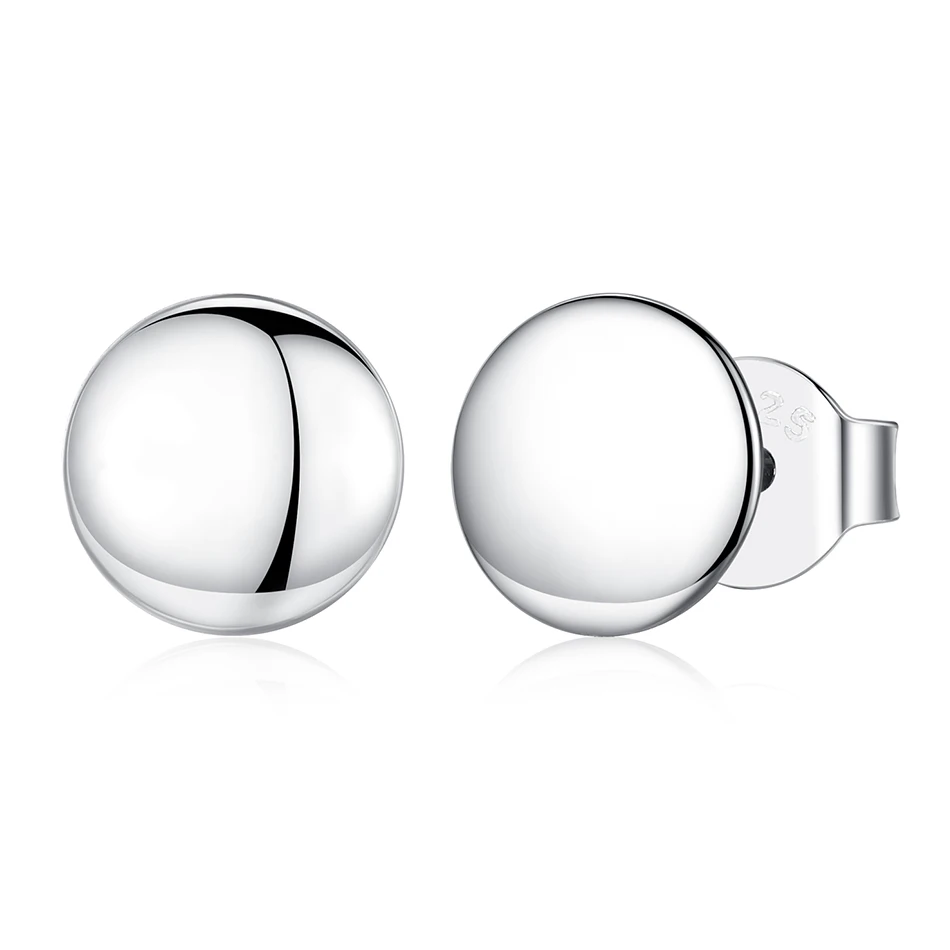 

Fashion Authentic 925 Sterling Silver Earrings Silver Round Stud Earrings Fit Women And Girl Jewelry Gift