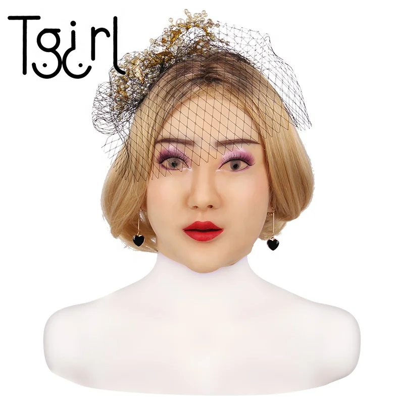 

Tgirl Disguise Masquerade For Man Feminine Silicone Female Headwear Realistic Goddess Face For Halloween Crossdresser
