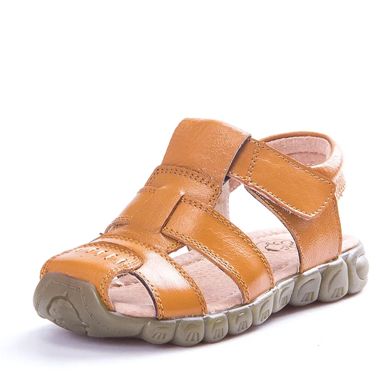 

2021 Wholesale Kids Summer Beach Shoes Sports Leather Soft Children's Sandals For Boys And Girls, White,yellow,black,brown