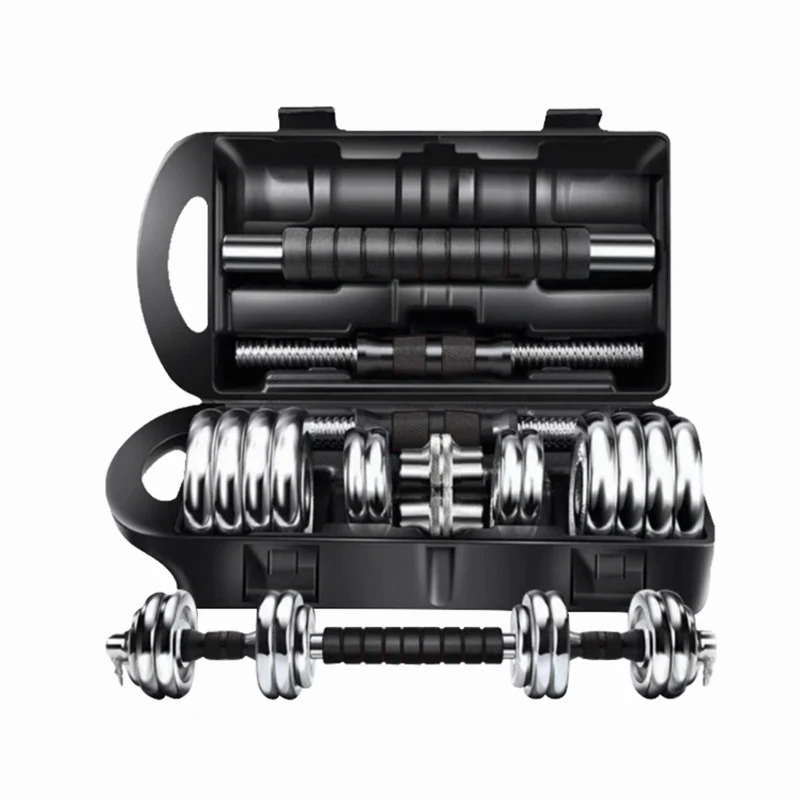 

2021 Agreat Wholesale Hot Seller Gym Fitness High Quality 50 KG Dumbbell Barbell Set, Silver