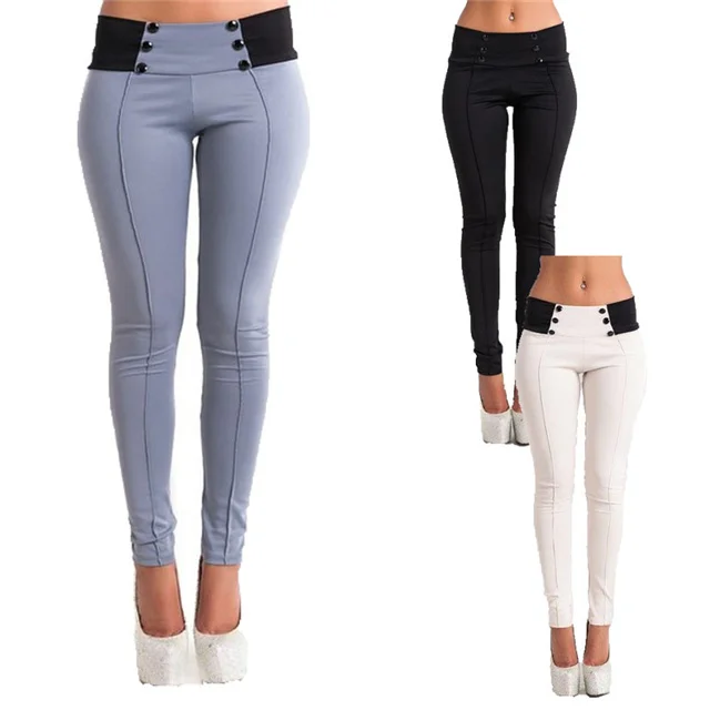 

2021 Hot Summer Women's New Waist Slim Slim Cotton Three-color Pencil Pants, Picture color