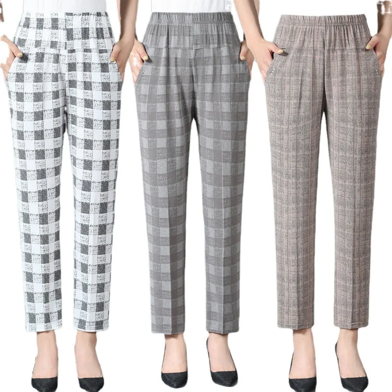 

New Style Casual Activewear Plaid Pattern Sports Leggings For Women