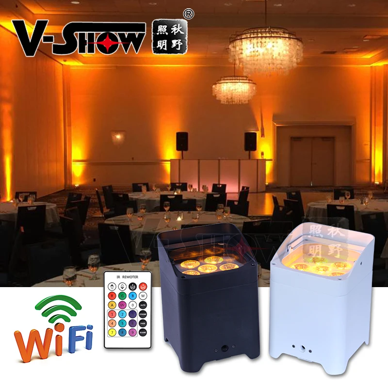 

8pcs with case Wireless dmx Battery Wedding Uplight 6x18w RGBWA+ UV Freedom Led Par Light