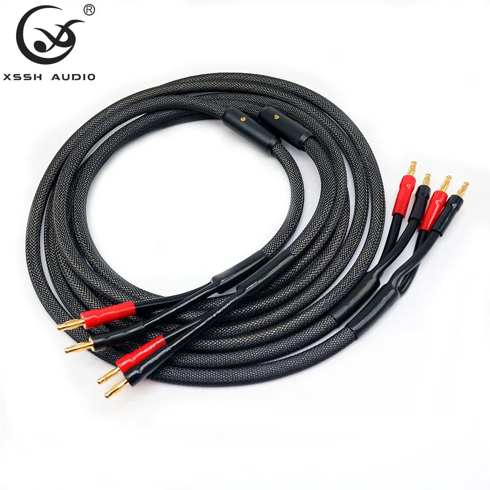 

YIVO XSSH Hifi Audio Video Hi-end DIY to Banana Plug with Core speaker Cable Cord Wire Speaker Cable Connector, As pictures