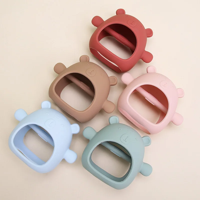 

Wholesale Sensory Wooden Teether Silicone Baby Teething Toy Ring