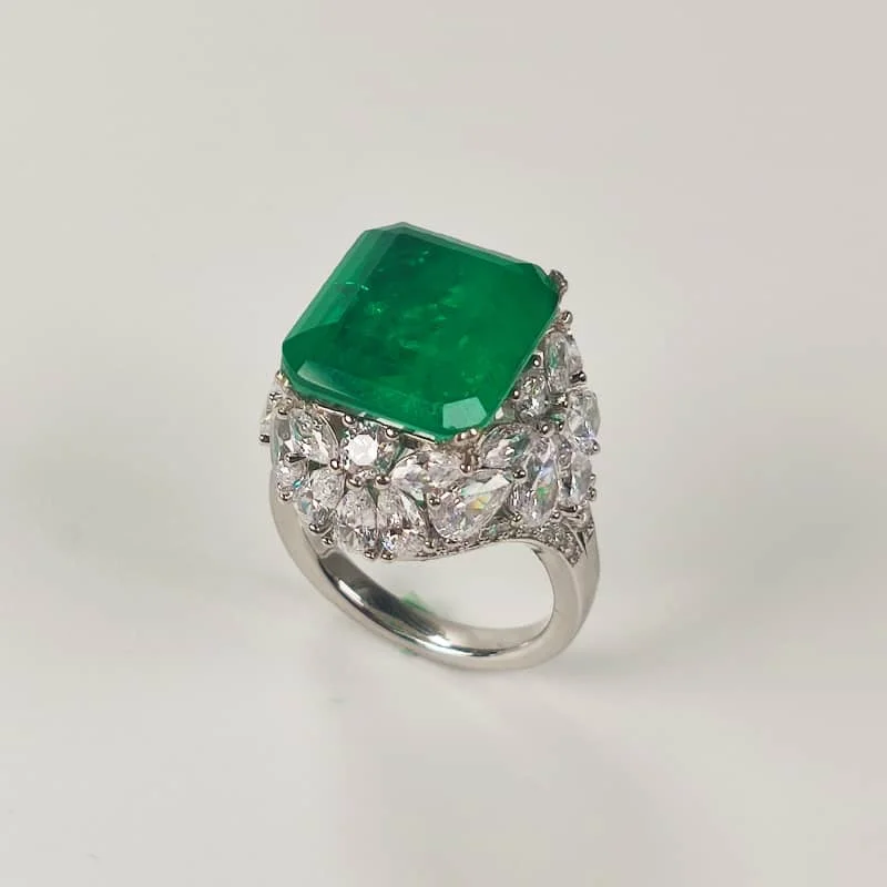 

Wedding engagement jewellery fashion accessories emerald rings jewellery elegant luxury women pink diamond rings, White gold (rose gold, yellow are avaliable)