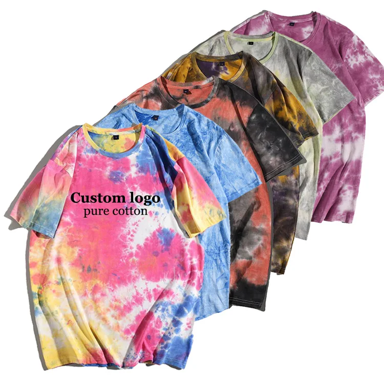 

High Quality Unisex tee Plain 100% Cotton Short-Sleeved Tie-dye T-shirt Plus Size T-shirts