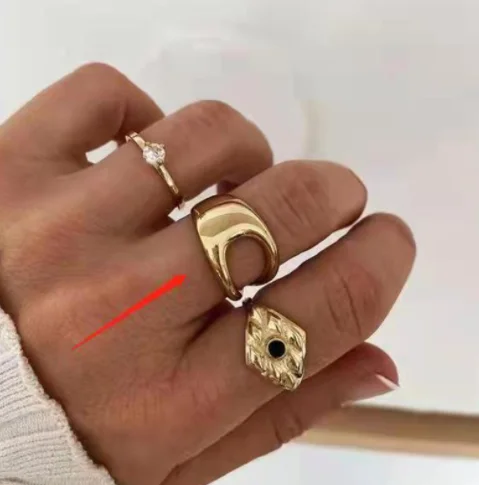 

Fashion Jewelry Sets Gold Plated Stainless Steel 18k Gold Ring Jewelry Women Personality Hollow Ring Jewelry, Gold/silver/rose gold