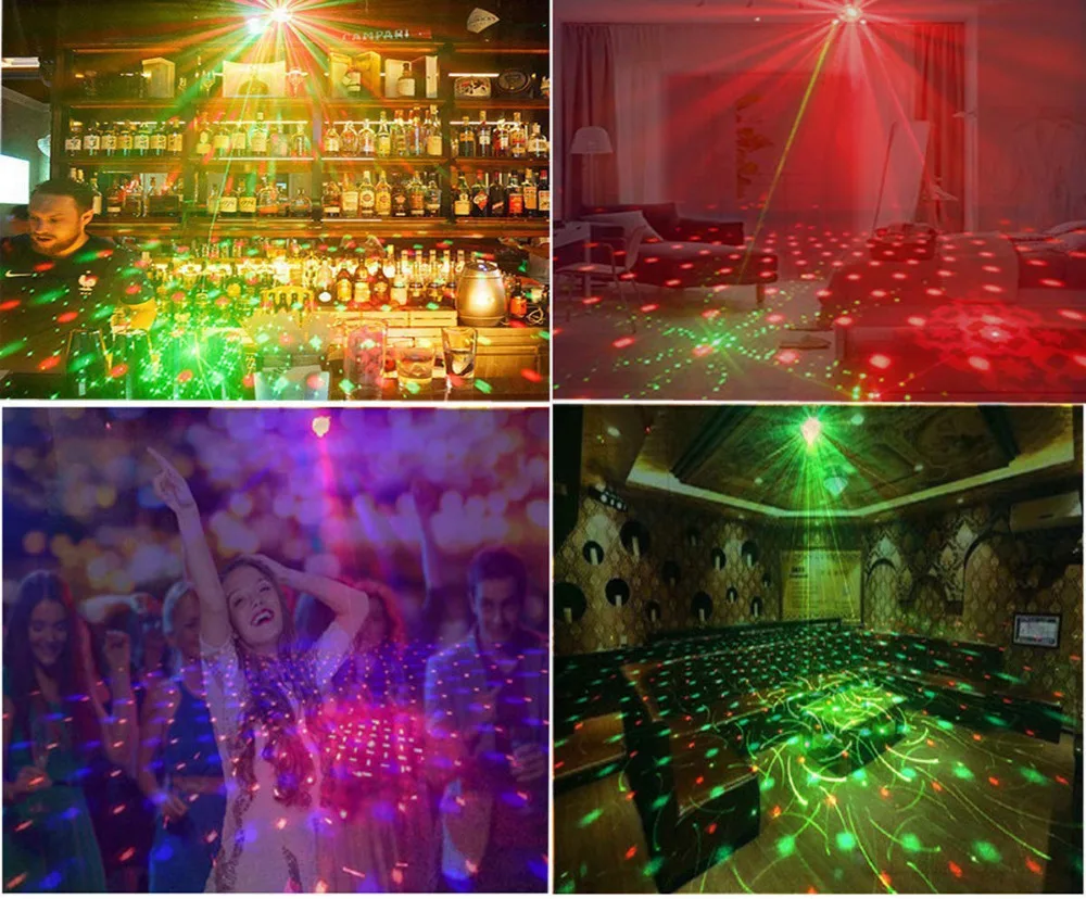 Led Disco Laser Stage Light Rgb Projector Party Lights Dj Magic Ball
