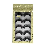 

Faux Mink Lashes 5 Pairs Synthetic False Eyelash Suppliers 3d Silk Eyelash with color paper boxes