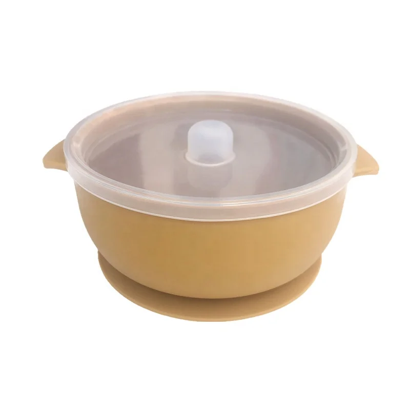 
Customized Brand Stock baby silicon suction bowl for Baby CPC BPA Free Kids Feeding suction silicone bowl lids 