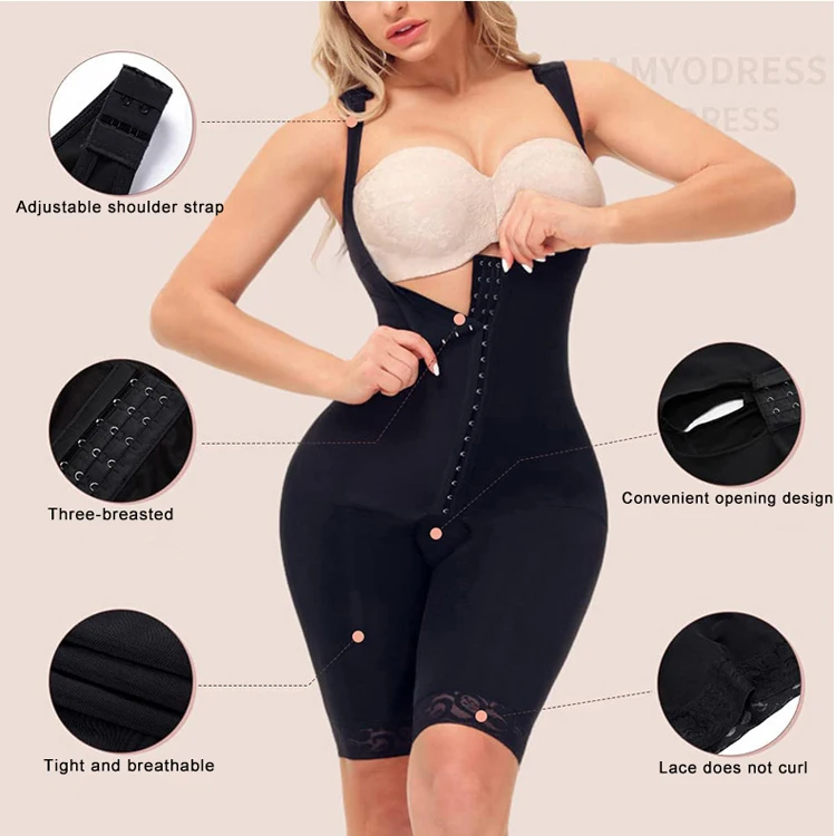 

Wholesale Private Label Slimming High Waist Breathable Faja Colombian Body Shaper for Women Shapewear Bodysuit, Beige black