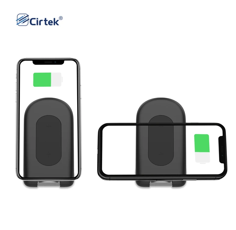 

Cirtek free shipping over current protection high quality phone wireless chargers for all smart phones qi 15w wireless charger, Black